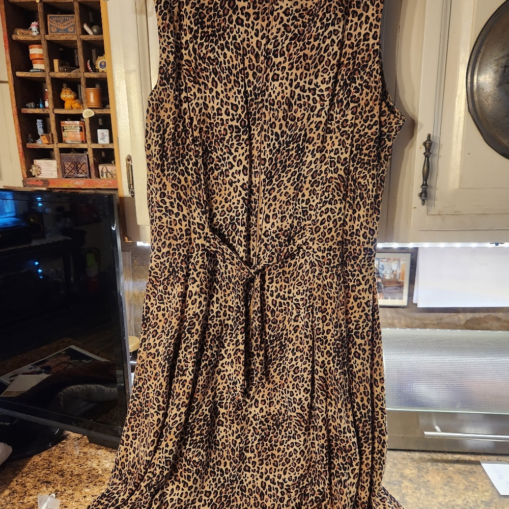 Leopard print dress. Short sleeves.  Gently used.  Size 12